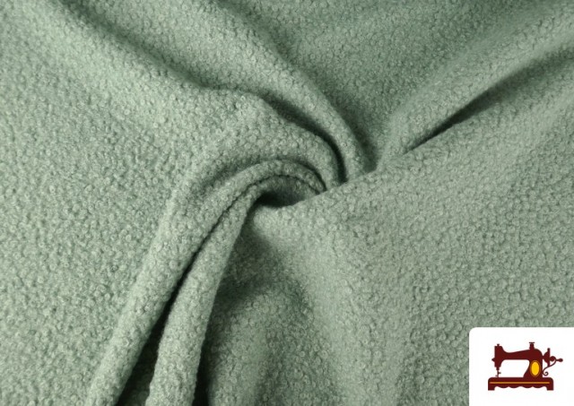 Venta online de Tela Para Abrigo Baguilla Curly Rizado de Colores color Verde mint