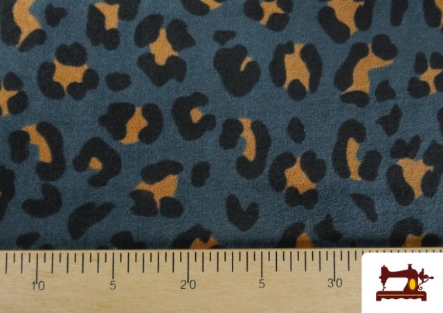Comprar online Tela de Punto de Terciopelo Estampado Leopardo