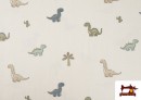 Venta de Tela de Punto de Camiseta Dinosaurios Infantil