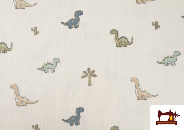 Venta de Tela de Punto de Camiseta Dinosaurios Infantil