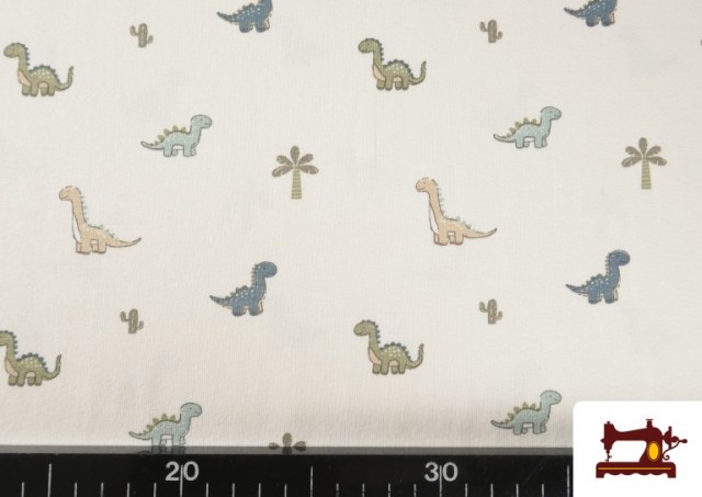 Comprar online Tela de Punto de Camiseta Dinosaurios Infantil