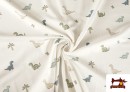 Venta online de Tela de Punto de Camiseta Dinosaurios Infantil