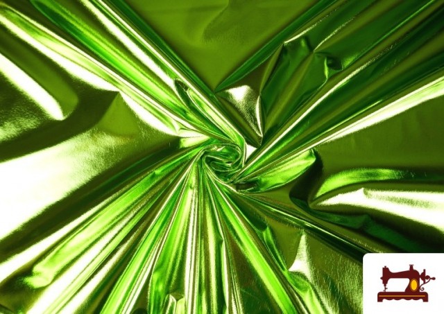 Tela de Lamé Metalizado Económico de Colores 150 cm Ancho color Verde