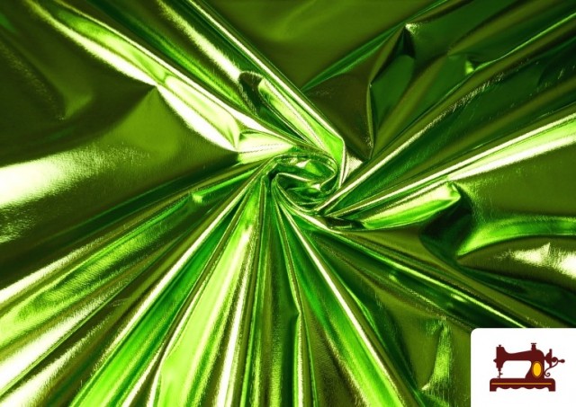 Tela de Lamé Metalizado Económico de Colores 150 cm Ancho color Verde