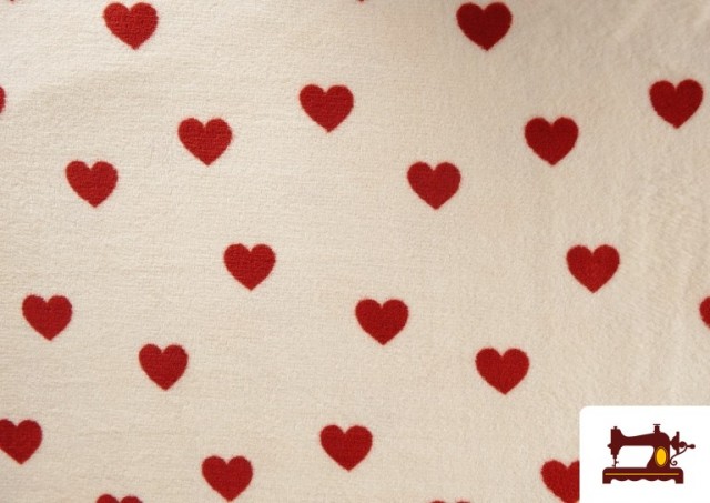 Comprar Tela de Coralina Polar Suave Al Tacto Estampado Corazones Rojos