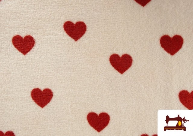 Venta de Tela de Coralina Polar Suave Al Tacto Estampado Corazones Rojos