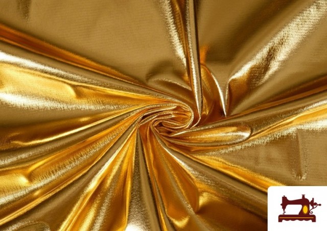Tela de Lamé Metalizado Económico de Colores 150 cm Ancho color Dorado