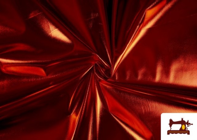 Venta de Tela de Lamé Metalizado Económico de Colores 150 cm Ancho color Rojo
