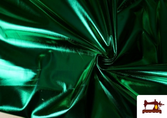 Venta online de Tela de Lamé Metalizado Económico de Colores 150 cm Ancho color Verde botella