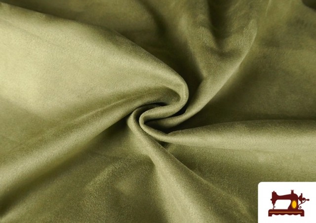 Venta de Tela de Terciopelo Antelina de Punto de Colores Para Vestuario color Caqui