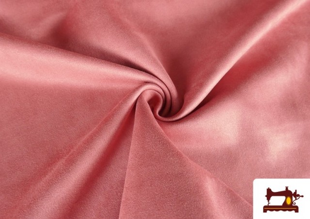 Venta online de Tela de Terciopelo Antelina de Punto de Colores Para Vestuario color Rosa pálido