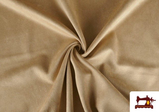 Tela de Terciopelo Antelina de Punto de Colores Para Vestuario color Beige