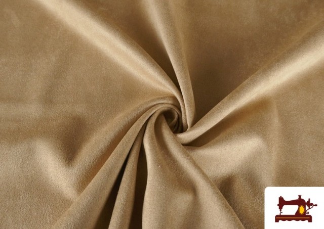 Comprar Tela de Terciopelo Antelina de Punto de Colores Para Vestuario color Beige