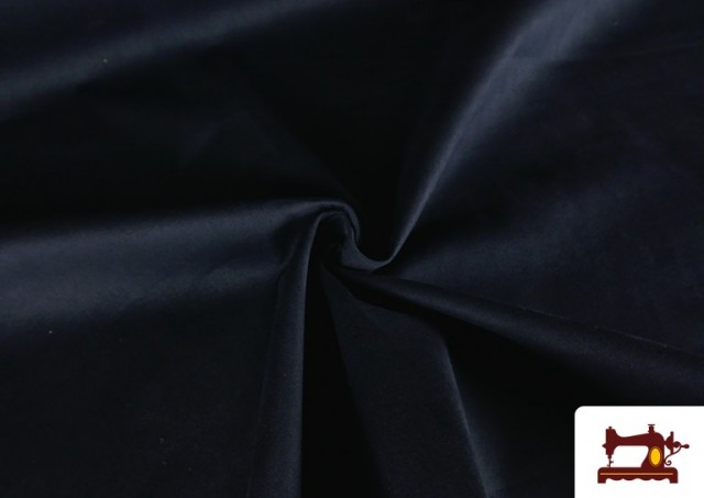Comprar online Tela de Terciopelo Antelina de Punto de Colores Para Vestuario color Azul Marino