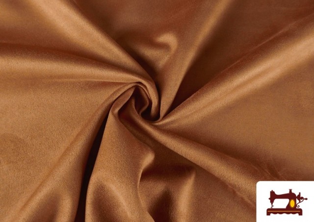 Venta online de Tela de Terciopelo Antelina de Punto de Colores Para Vestuario color Tostado