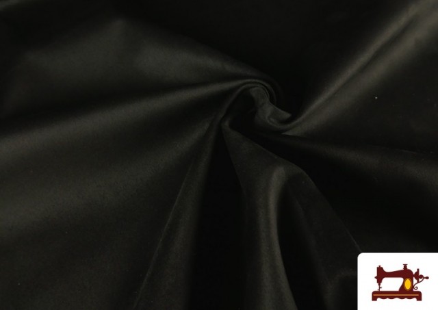 Comprar online Tela de Terciopelo Antelina de Punto de Colores Para Vestuario color Negro