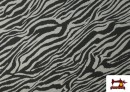Comprar online Tela de Viscosa Estampado Cebra Animal Print color Gris