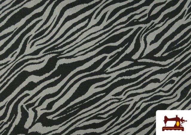 Tela de Viscosa Estampado Cebra Animal Print color Gris