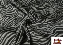 Comprar Tela de Viscosa Estampado Cebra Animal Print color Gris