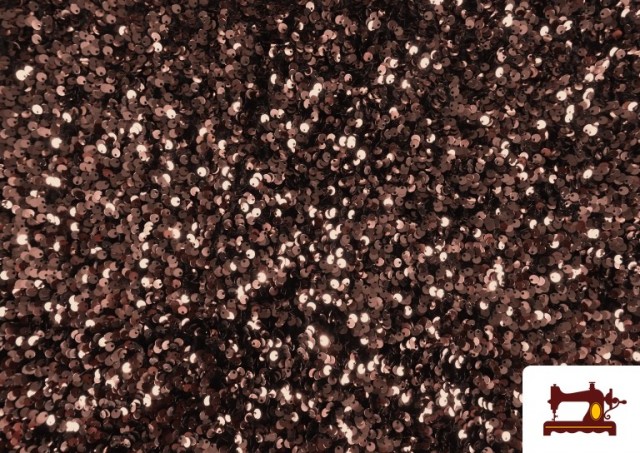 Comprar Tela de Punto Martelé Con Lentejuelas Rosa Palo