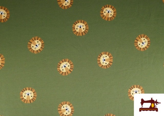 Venta de Tela de Sudadera French Terry Estampado Leones