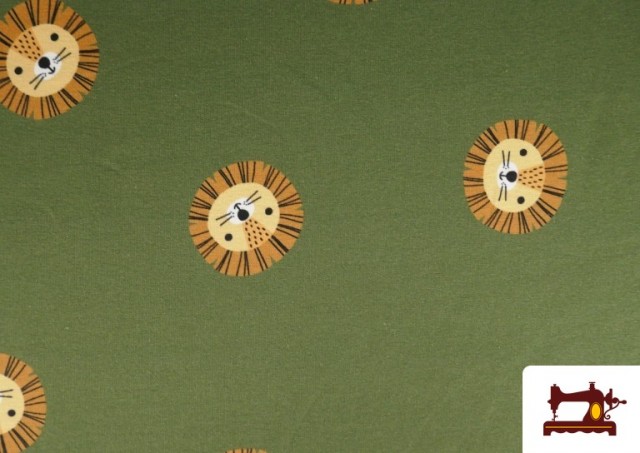 Comprar online Tela de Sudadera French Terry Estampado Leones