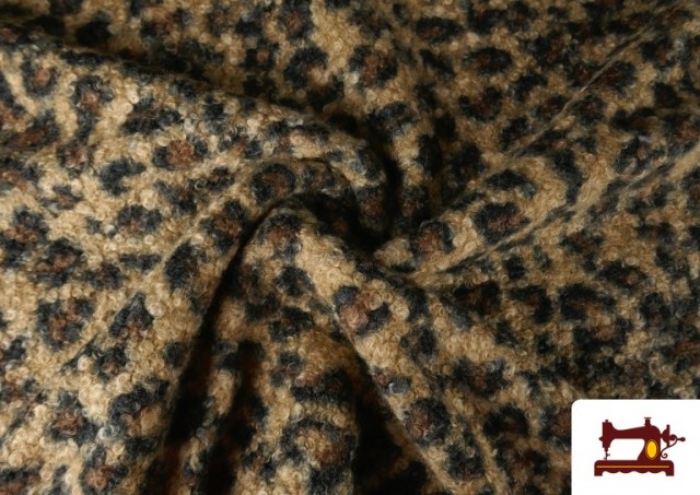 Venta online de Tela Baguilla Curly Rizado Animal Print Leopardo