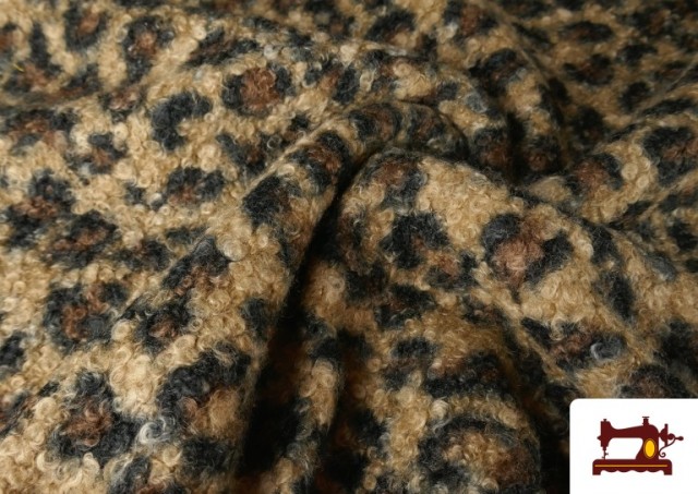 Tela Baguilla Curly Rizado Animal Print Leopardo