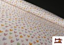 Tela de Algodón Corazones Multicolor Infantil