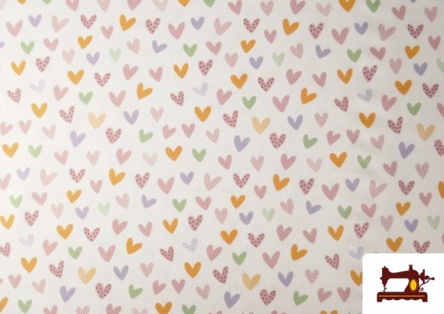 Comprar Tela de Algodón Corazones Multicolor Infantil