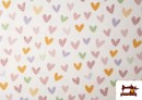 Venta de Tela de Algodón Corazones Multicolor Infantil