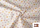 Venta online de Tela de Algodón Corazones Multicolor Infantil