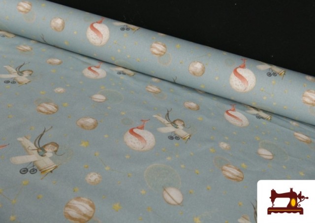 Tela de Algodón Dibujos Infantil Estilo Vintage Cuentos Clásicos