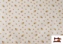 Tela de Algodón Dibujos Infantil Estampado Abejitas y Flores