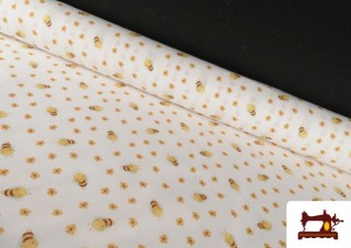 Comprar Tela de Algodón Dibujos Infantil Estampado Abejitas y Flores