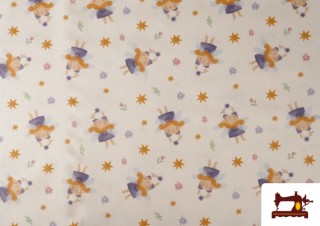 Tela de Algodón Dibujos Hadas Divertidas Infantil