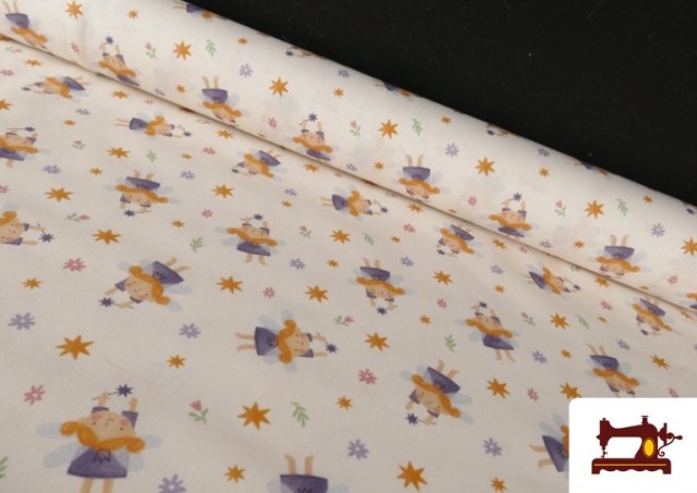 Comprar Tela de Algodón Dibujos Hadas Divertidas Infantil