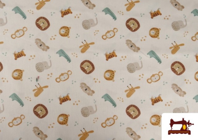 Comprar Tela de Algodón Dibujos Infantil Animales Divertidos