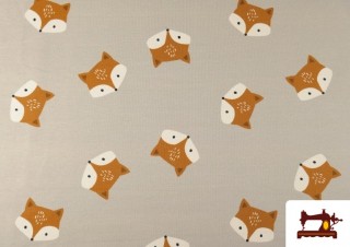 Tela de Sudadera French Terry Estampado Zorros Infantil