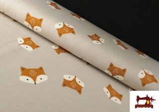 Comprar Tela de Sudadera French Terry Estampado Zorros Infantil