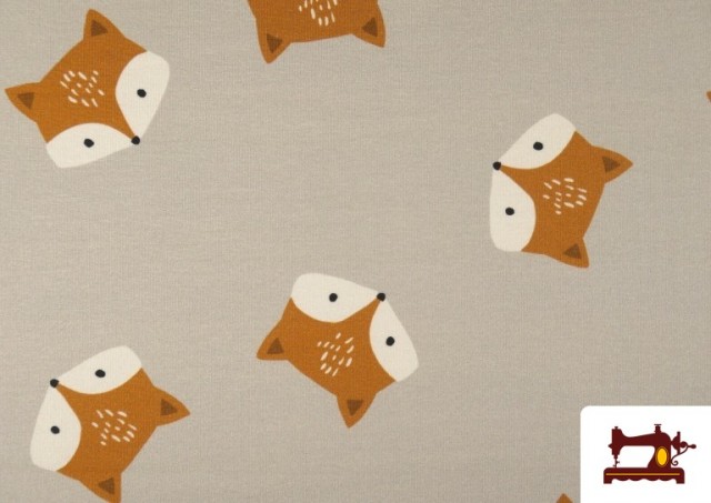Venta de Tela de Sudadera French Terry Estampado Zorros Infantil
