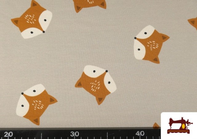 Comprar online Tela de Sudadera French Terry Estampado Zorros Infantil