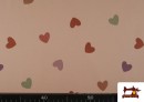 Venta online de Tela de Sudadera French Terry Estampado Corazones