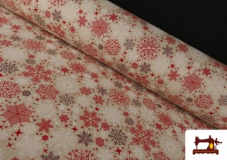 Comprar Tela de Loneta Copos de Nieve Ancho 140 cm