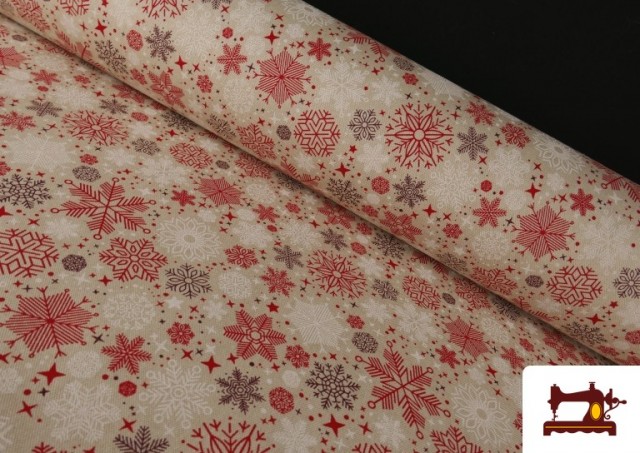 Comprar Tela de Loneta Copos de Nieve Ancho 140 cm