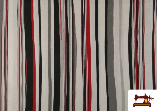 Telas de Rayas para Decoración Rojas y Negras
