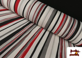 Comprar Telas de Rayas para Decoración Rojas y Negras