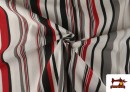 Venta online de Telas de Rayas para Decoración Rojas y Negras