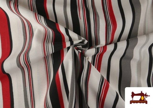 Venta online de Telas de Rayas para Decoración Rojas y Negras