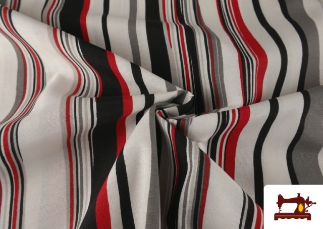 Telas de Rayas para Decoración Rojas y Negras